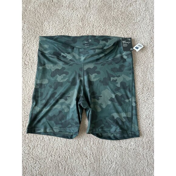 GAP Fit Women's Camo High Rise Bike Shorts Sz XXL NEW - Picture 2 of 5